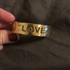 Rustic cuff Love bracelet